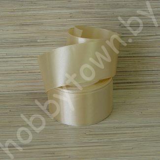 Лента атласная 50 мм (цв. золотисто-бежевый 156 ) 1 метр