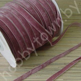 Лента бархатная 1 см (цв.пыльная роза 222) 1 метр