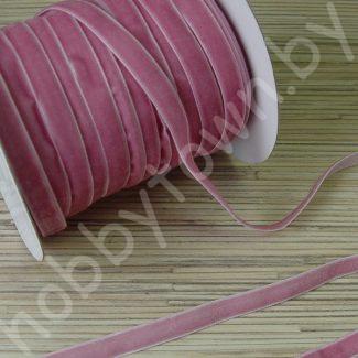 Лента бархатная 1 см (цв.розовый 37) 1 метр