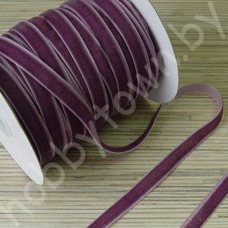 Лента бархатная 1 см (цв.вишнёвая пенка 199) 1 метр