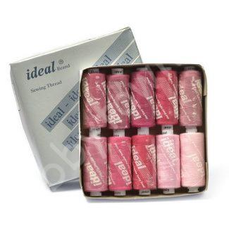 Набор бытовых ниток IDEAL 40/2 366м 100% п/э, (цв.розовые оттенки ) 10шт