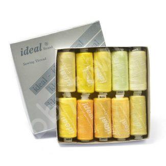 Набор бытовых ниток IDEAL 40/2 366м 100% п/э, (цв.желтые оттенки ) 10шт