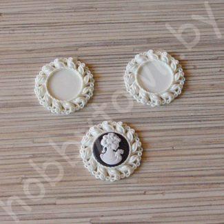 Основа-рамка пластик 25 мм (цв. кремовый) 1шт.