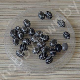 Бусины овальные 9x12 мм (цв. чёрный) 1 шт.