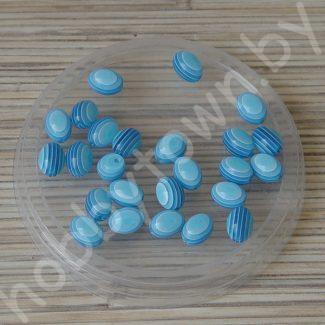 Бусины овальные 9x12 мм (цв. голубой) 1 шт.