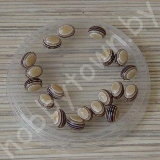 Бусины овальные 9x12 мм (цв. коричневый) 1 шт.