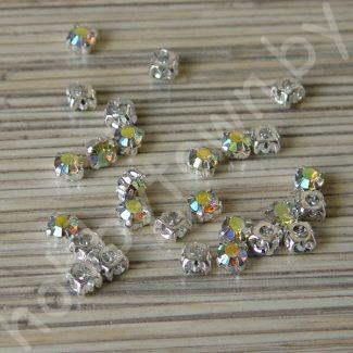 Стразы в серебряной оправе SS35 (7 мм) (цв. хамелеон) 10 шт.