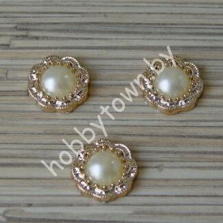 Кабошон флоризель пластик 22 мм (цв.золото) 1шт.