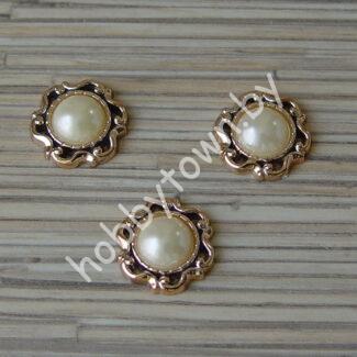 Кабошон флоризель пластик 22 мм (цв.золото) 1шт.