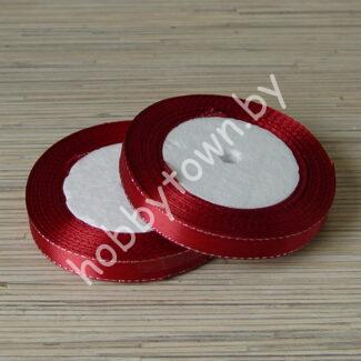 Лента атласная с люрексом 1,2 см (цв.бордовый/серебро 033) 1 м