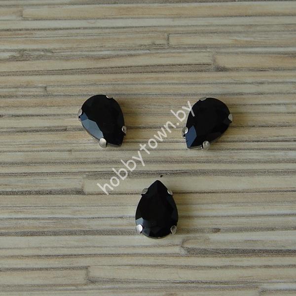 Стразы пришивные Капелька 14 мм (цв. чёрный 16) 1 шт.