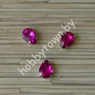 Стразы пришивные Капелька 14 мм (цв. фуксия 21) 1 шт.