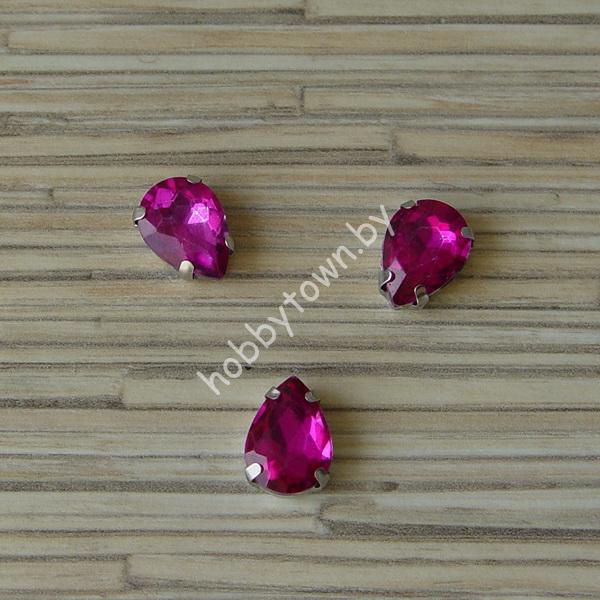 Стразы пришивные Капелька 14 мм (цв. фуксия 21) 1 шт.