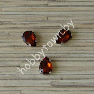 Стразы пришивные Капелька 14 мм (цв. тёмно-коричневый 4) 1 шт.