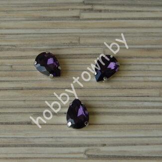 Стразы пришивные Капелька 14 мм (цв. тёмно-сиреневый 15) 1 шт.