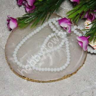 Бусины стеклянные матовые Rondelle, 4 мм (цв. белый 560 ) 10 шт.