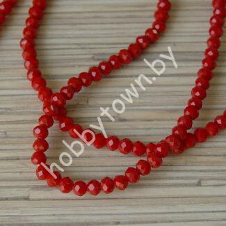 Бусины стеклянные матовые Rondelle, 6 мм (цв.тёмно-красный 510 ) 10 шт.