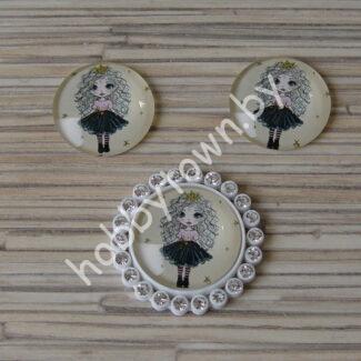 Кабошон Девочка, 25 мм (стекло) 1шт.