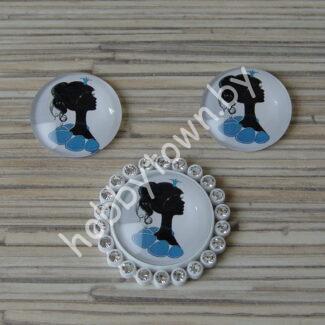 Кабошон Принцесса-3, 25 мм (стекло) 1шт.