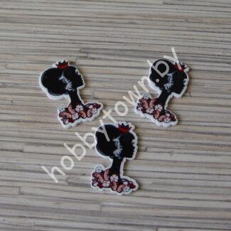 Кабошон-вырубка Девушка, силуэт 22x37 мм 1шт.