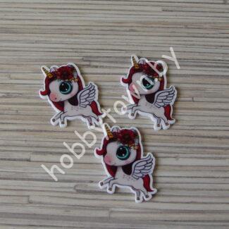 Кабошон-вырубка Единорог,  30x45 мм 1шт.