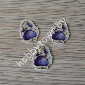 Кабошон-вырубка Зайка-3,  27x37 мм 1шт.