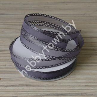 Лента декоративная ажурный край, 15 мм (цв.серый) 1м