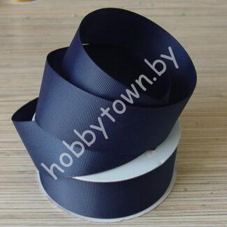 Лента репсовая, ширина 38 мм, (цв. т-синий 374) 1 метр