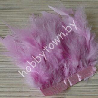 Перья декоративные на ленте (цв.сиреневый) отрез 10 см