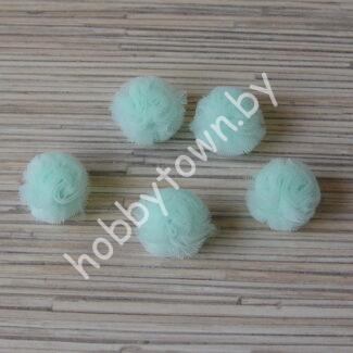 Помпон из фатина 25 мм (цв. аквамариновый) 1 шт.