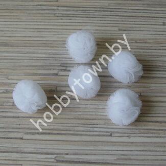 Помпон из фатина 25 мм (цв. белый) 1 шт.