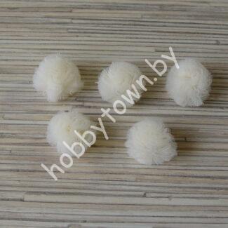 Помпон из фатина 25 мм (цв. бежевый) 1 шт.