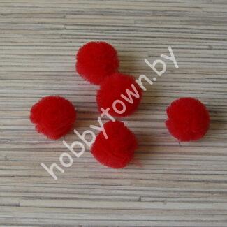 Помпон из фатина 25 мм (цв. красный) 1 шт.