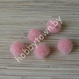 Помпон из фатина 25 мм (цв. розовый персик) 1 шт.
