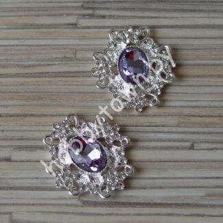 Серединка ювелирная 30×33 мм (цв.серебро/фиолетовый 2) 1 шт.