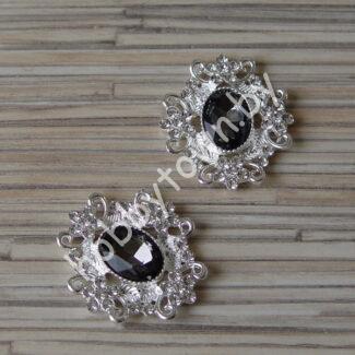 Серединка ювелирная 30×33 мм (цв.серебро/графитовый 4) 1 шт.