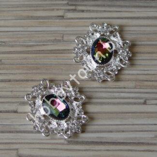 Серединка ювелирная 30×33 мм (цв.серебро/хамелеон 30) 1 шт.