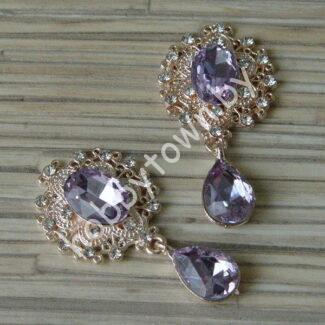 Серединка ювелирная с подвеской 25×45 мм (цв.золото/фиолетовый 2) 1 шт.