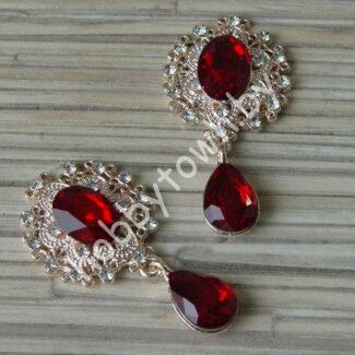 Серединка ювелирная с подвеской 25×45 мм (цв.золото/бордовый 1) 1 шт.