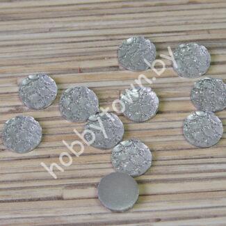 Стразовые серединки пластик Чешуйки 12 мм (цв. серебро) 1шт.