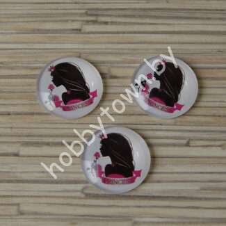 Кабошон Princess, 25 мм (стекло) 1шт.