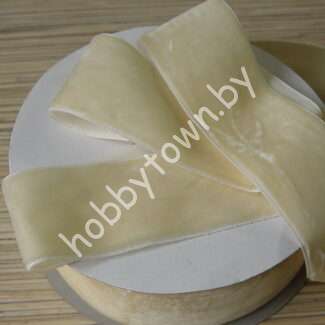 Лента бархатная 4 см (цв. айвори 28) 1 метр