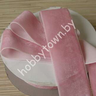 Лента бархатная 4 см (цв. розовый 36) 1 метр