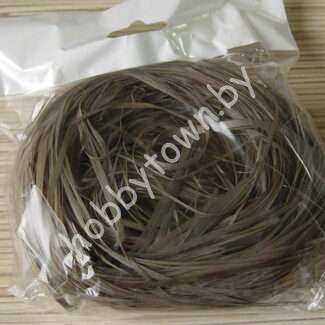 Лыко чесаное цветное 30 г ± 5 г (цв. серый)