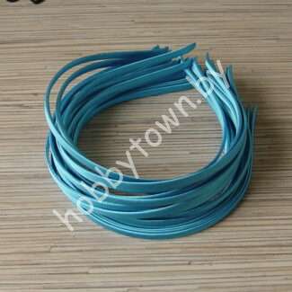 Ободок для волос металл+ткань 0,5 см (цв.бирюзовый) 1 шт.