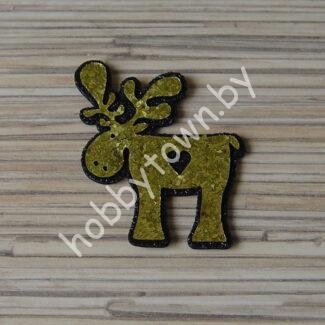 Патч-заготовка Олень 50 мм (цв. чёрный/золото) 1шт.
