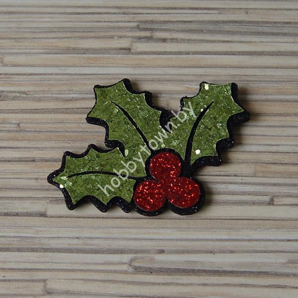 Патч-заготовка Омела 35 мм (цв. чёрный/зелёный) 1шт.