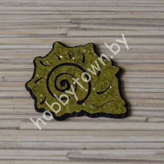 Патч-заготовка Ракушка 50 мм (цв. чёрный/золото) 1шт.