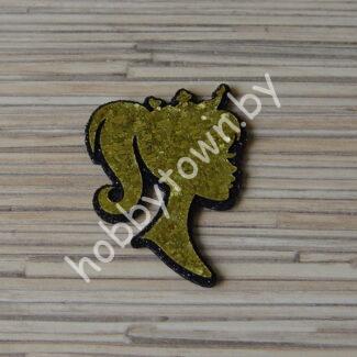 Патч-заготовка Силуэт 50 мм (цв. чёрный/золото) 1шт.