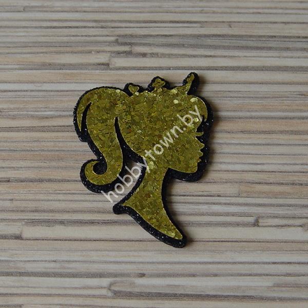 Патч-заготовка Силуэт 50 мм (цв. чёрный/золото) 1шт.